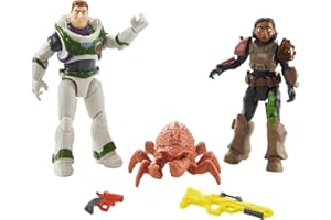BUZZ LIGHTYEAR Disney Pixar Buzz Astral Obrońcy Bazy 2 figurki z akcesoriami, figurka robala i narzędzia, dla dzieci od 4 roku życia, HHY15