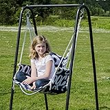 Hängesesselgestell mit Hängestuhl | Schaukel für Kinder und Erwachsene | Komplettset Metall-Gestell mit Hängesitz in Blau | für Innen und Außen - 3