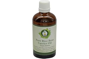 R V Essential Puro 50ml de aceite de salvado de arroz Carrier (1.69 oz)- Oryza sativa (100% pura y fría natural prensada) Pure Rice Bran Carrier Oil