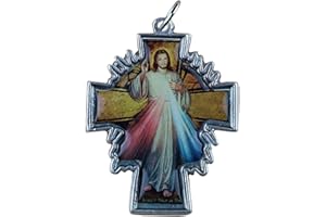 Eurofusioni Anhänger Kruzifix Barmherziger Jesus, versilbert