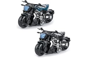 SHDIEHJFMLDH 2 Piezas Moto Juguete,Motocicleta Juguete de Aleación,Mini Maqueta Moto,Juguete de Modelo de Motocicleta,Para Juegos Educativos Para NiñOs Y NiñAs, Regalo De Fiesta De CumpleañOs-azul y negro