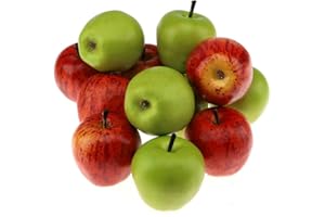 Gresorth 6 Pcs Artificial Green & Red Apple Decoration Fake Fruit Home Party Holiday Decorative Model