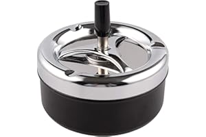 KOMUNJ Aschenbecher Drehen Aschenbecher Tischaschenbecher, Moderner Drehaschenbecher Windaschenbecher mit Deckel