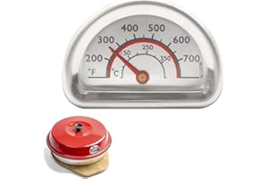 HUNDREDWEAT Omnia Thermomètre analogique en acier inoxydable avec sonde de 7 cm (0 °C à 400 °C)