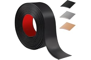 ZTOWOTO 400cm Barre De Seuil Adhesive，Flexible Seuil De Porte Adhesif PVC,Barres De Transition De Seuil Pour La Cuisine/Salon,Profil De Transition Pour Joindre Les Joints De Sol/Carrelage/Laminé（5cm，Noir）