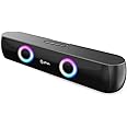 pTron Newly Launched Fusion Beam V2 16W Bluetooth Soundbar Speaker, Stereo Sound, RGB Lights, Metal Grill, Soundbar for Phone/TV/Laptop/Tablets, BT5.3/Aux/TF Card/USB Playback & TWS Pairing (Black)