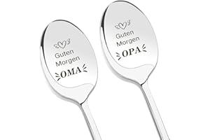 HISXIERNG Geschenke Großeltern Weihnachten für Opa und Oma zum Taufgeschenke Von Großeltern Löffel mit Gravur 2 Stück Geschenk Oma Geburtstag Geschenk Opa Geschenke für Omas Opas