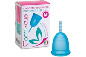 MamiCup® copa menstrual Aprobada por la FDA Silicona suave, flexibe y reutilizable de grado medicinal (Turquesa, M)