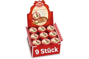 ‎REBER Reber Sahne-Nougat Schokolade Pastete, Aus frisch gerösteten Haselnüssen, Umhüllt mit zarter Alpemilch-Schokolade, 342g (9 Stück)