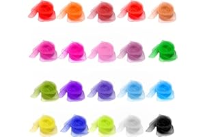 KOMINZZ 20PCS Sensory Scarves Children Dance Juggling Scarves Baby Sensory Toys Coloured Scarves Square Silk Dance Scarf for Baby Gymnastics Rhythm Movement Magic Performance Props 60 x 60cm