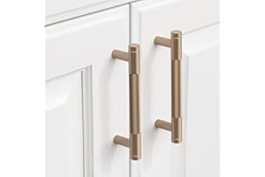 9BUILD 10 Pack 96MM Dark Champagne Bronze Kitchen Cupboard Handles Knurled Cabinet Handles Cabinet Pulls Drawer Handles Kitchen Handles UK0037