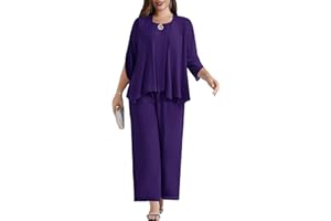Hanna Nikole Plus Size Tuta Donna 3 Pezzi Chiffon Set Manica Corta Tailleur Casual con Pantaloni e Canotta Facile da Abbinare per Ufficio e Uscite Quotidiane