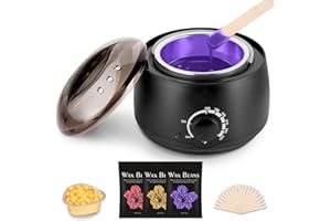 KEJECTOR Waxing Kit, Professional Mini Hair Removal Waxing Kits with 300g Hard Wax Beans, 20pcs Wax Applicators, 10 Clean Collars, 3 Wax Melting Bowls for Home Waxing for Women/Men (3 Bowls)