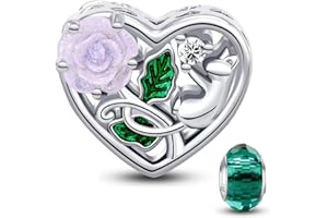 HappyStar Perles Charms Argent Sterling 925 Animal Charm Collection, breloque trèfle à quatre feuilles pour femme, compatible avec les bracelets et colliers européens Pandora