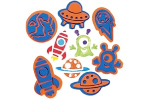 Baker Ross AX160 Solar System Foam Stampers - Pack of 10, Stamp Set for Children, Ideal for Kids Arts and Crafts Projects