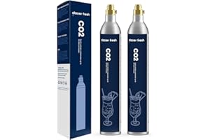 GLACIER FRESH 60L Co2 Zylinder, Co2 Zylinder für Wassersprudler, CO2-Karbonator-Zylinder mit Gewindeanschluss (2PC)