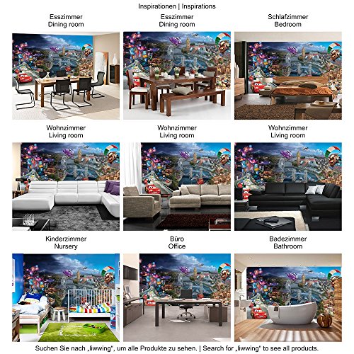 Vlies Fototapete PREMIUM PLUS Wand Foto Tapete Wand Bild Vliestapete – Kindertapete Cartoons Autos Lightning Cars Lightning Mc Queen Animation – no. 996, Größe: 254 x 184 cm Vlies - 6