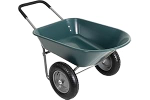 Panana Heavy Duty Garden Trolley 85L Barrow Cart Wagon with Pneumatic Tires, 150kg Capacity Yard Utility Cart for Farm, Landscaping, Patio, and Home Use, Steel Frame with Comfortable Handle
