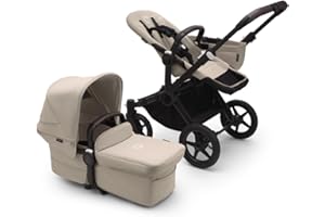 Bugaboo Donkey 5 Mono Kinderwagen, umbaubar zum Doppel- oder Zwillingskinderwagen, verbessertes Design, wendbarer Sitz, Ein-Hand-Lenkung und extra viel Stauraum, Desert Taupe