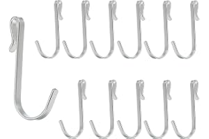 PATIKIL 5,8 cm J krokar, 12-pack krok vajerhängare krokar J formade klickkrokar, hängande diskho gallerkrokar hängare för kök