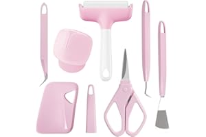 Ryebme Kit Completo de Herramientas para Manualidades 7 en 1 - Perfecto para Transferencia Térmica, Scrapbooking, Estampación, Relieve y Más (rosa)