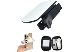 OXFUZZ Universell verstellbares Smartphone-Kamera-Spiegel-Reflexions-Clip-Set, Selfie-Reflektor (Black)