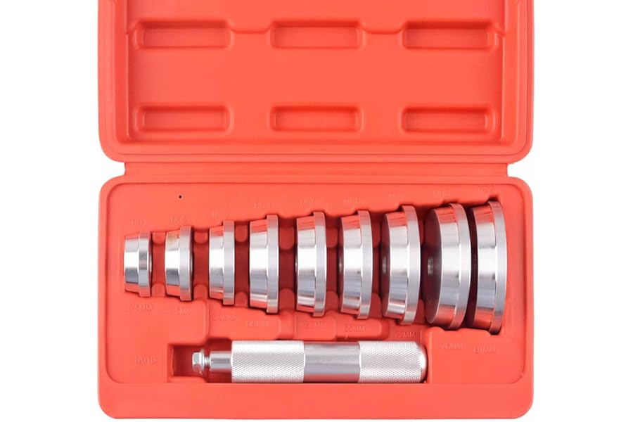 DAYUAN Bearing Race and Seal Bush Driver Set with Carrying Case Master Universal Kit for Automotive Wheel Bearings (Red)