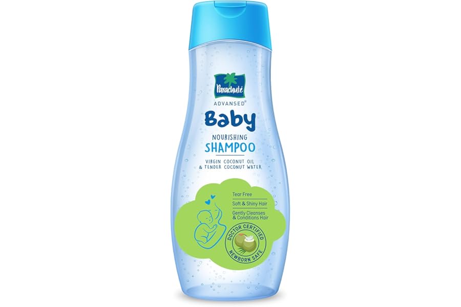 Parachute Advansed Baby Shampoo for Kids | Doctor Certified | Tear Free | Tender Coconut Water & Virgin Coconut Oil | Soft & Shiny Hair | 410ml