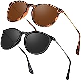 Ulknyss Sonnenbrille Damen Polarisiert Retro Runde Sonnenbrillen UV400 Schutz Vintage Sunglasses für Damen Fahren Reisen