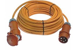 as - Schwabe Cavo di prolunga 25 m H07BQ-F 5G2,5-400V, 16A, 5-poli, 6h, 11kW - Prolunga Industriale - Per cantiere, giardino - Prolunga CEE robusta per uso esterno - IP44 - Made in Germany, 59625