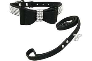 Newtensina Collar de Perrito con Estilo y Correas con Pajarita Collar de Collar de gatita con Arco para Gato