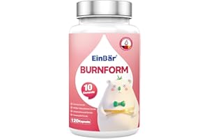 ‎EINBÄR Stoffwechsel 10-fach pflanzlicher Komplex mit Grüntee L-Carnitin, Kurkuma Löwenzahn weißen Kidneybohnen Synergieformel Vegan 120 Kapseln fett EinBär Grüntee