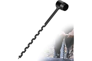 EFUTURETIME Taladro Manual Bushcraft, φ10x230mm, Taladro Manual de Mano Multifuncional de Acero al Carbono para Trabajos en Madera, Supervivencia al Aire Libre, Camping, Trabajos Bushcraft