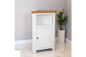 GROFurniture Snow White finish Tall Corner Cabinet, Triangle Unit open compartment with shelf fit all Livingroom, Bathroom & Hallway, Sturdy Solid Built Corner Cabinet