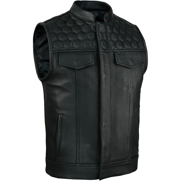 Denim Motorcycle Vest Leatherick Warrior Leather Motorcycle Vest