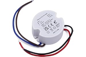 Noobibaba Transformateur LED 12V prise encastrée Mini, transformateur LED rond 12V 1.25A 15W, transformateur 230V à 12V IP67 socket transformateur