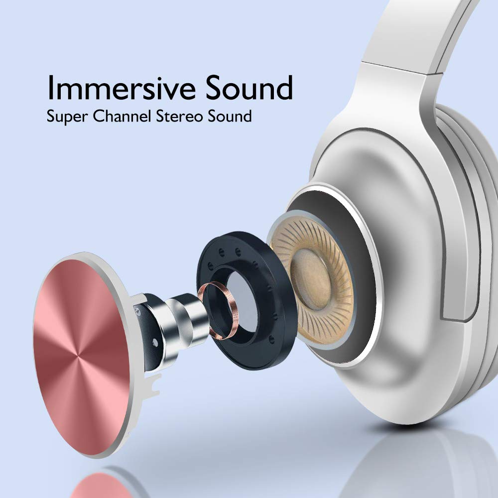 Auriculares-Inalmbrico-Diadema-Bluetooth-42-Plegable-Hi-Fi-Estreo-Headphone-Over-Ear-Cascos-con-35-mm-Audio-Jack-Micro-para-Smartphone-Tableta-Blanco