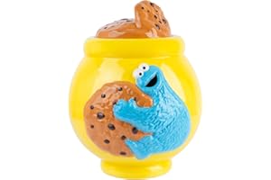 Grupo Erik Galletero Barrio Sésamo - Tarro cerámica XL - Tarro galletas - Almacenaje cocina hermético - Barrio Sésamo Figura ideal decoración Barrio Sésamo