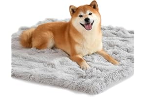 AEYAKA Couverture pour Chien et Chat Douce et Moelleuse – Plaid Double Face en Fausse Fourrure Lavable, Couverture Chaude et Douillette pour Animaux, Canapé ou Lit, Gris 78×54 cm