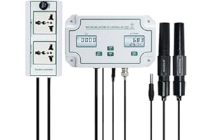 GAIN EXPRESS WiFi Smart Water Quality Tester pH, EC, and Temperature Monitor Continuous Online Monitoring Tester with LCD Display, App Alerts, Real-Time Data, Replaceable Probes for Hydroponics, Aquariums