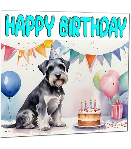 Carte D'anniversaire Miniature Schnauzer - Désolé Que Vous Partiez, Neuf Sous Cellophane UK