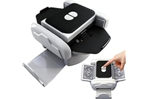 QILUCKY Automatic Card Shuffler Machine for 1-2 Decks, Rechargeable Shuffling Machine with One-Press AUTO & Manual Mode, Ultra Quiet Shuffling Machine for Poker, UNO, Skip-Bo, Phase 10, Texas Hold'em