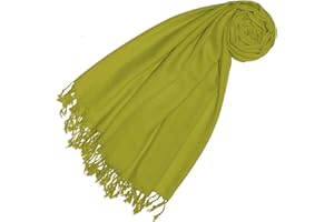 Lorenzo Cana Damen Pashmina Schaltuch 50% Kaschmir 50% Wolle Stola Tuch Umschlagtuch Uni Schal einfarbig mittelgrün 78526