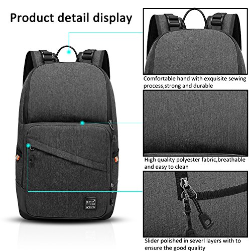 FANDARE Rucksack 15.6 Zoll Laptoprucksäcke Notebook Fahrradrucksäcke Trekkingrucksäcke Wanderrucksäcke Schulrucksack Arbeit Daypack Reisen Studenten Herren Damen Wasserdicht Polyester - 7