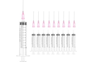 MOROCKET Siringhe10ml con Ago Siringhe Colostrum 10 Pcs Siringhe di Plastica Resistenti Confezionate Singolarmente Siringa Industriale Per Laboratorio, Giardinaggio e Cura Degli Animali