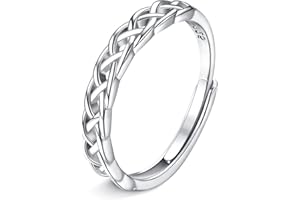 JeweBella Bague Femme en Argent 925 Bague Argent Femme Réglable Bague Noeud Celtique Eternité Bague de Fiançailles Anneau pour Mariage Alliance Anniversaire Bijoux Femme