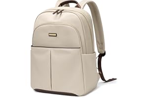 GOLF QUALITY Plecak damski, plecak szkolny z kieszenią na laptopa, 14", duży, swobodny plecak dzienny, antykradzieżowy, elegancki do pracy, podróży, na uczelnię, beżowy