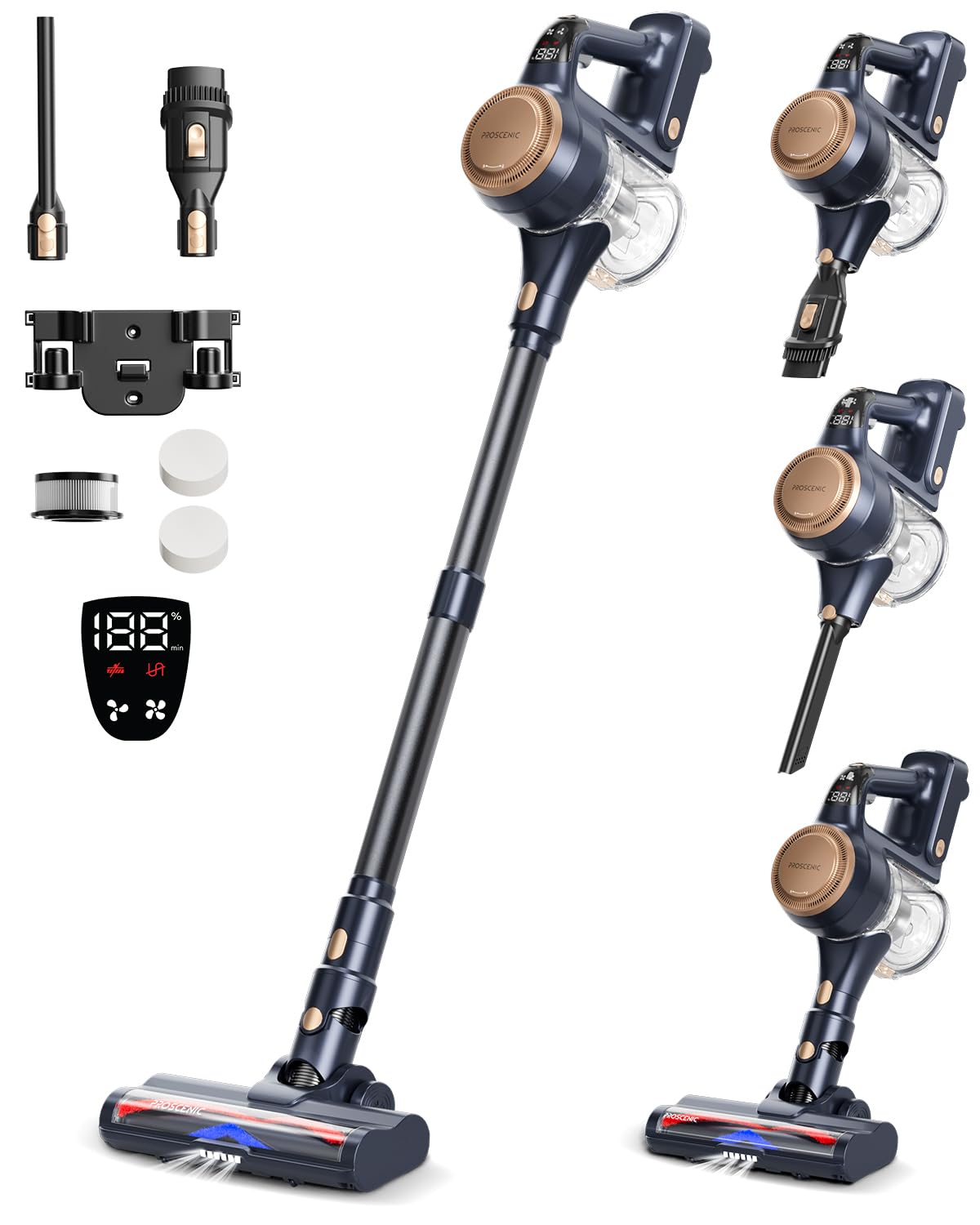 Proscenic P11 Lite: Lightweight Vacuum Cleaner with 28kPa Suction Power for Carpet & Hard Floors