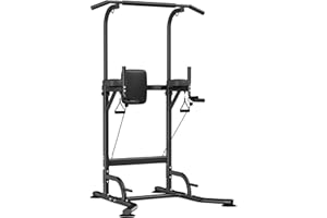 Botifly Power Tower Dip Station Klimmzugstange Freistehend Höhenverstellbar von 170-220cm Multifunktionale Kraftstation Kraftturm Trainingsgerät für Zuhause Pull Up Bar