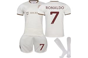 GÉNÉRIQUE Maillot de Foot Al NASSR FC Maillot Foot Enfant et Adultes Nouveaux Maillots #7 Home/Away Soccer Jersey Ensemble Football Homme Garçon Vêtement Sport Tshirt, Shorts et Chaussette Set